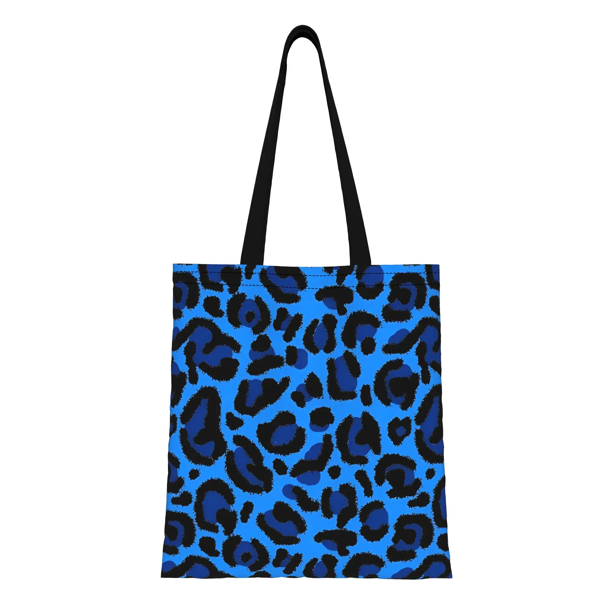 

Blue Y2K Aesthetic Leopard Print Leopard Print Canvas Tote Bag Perfect for Shopping Women's Top-Handle Bags