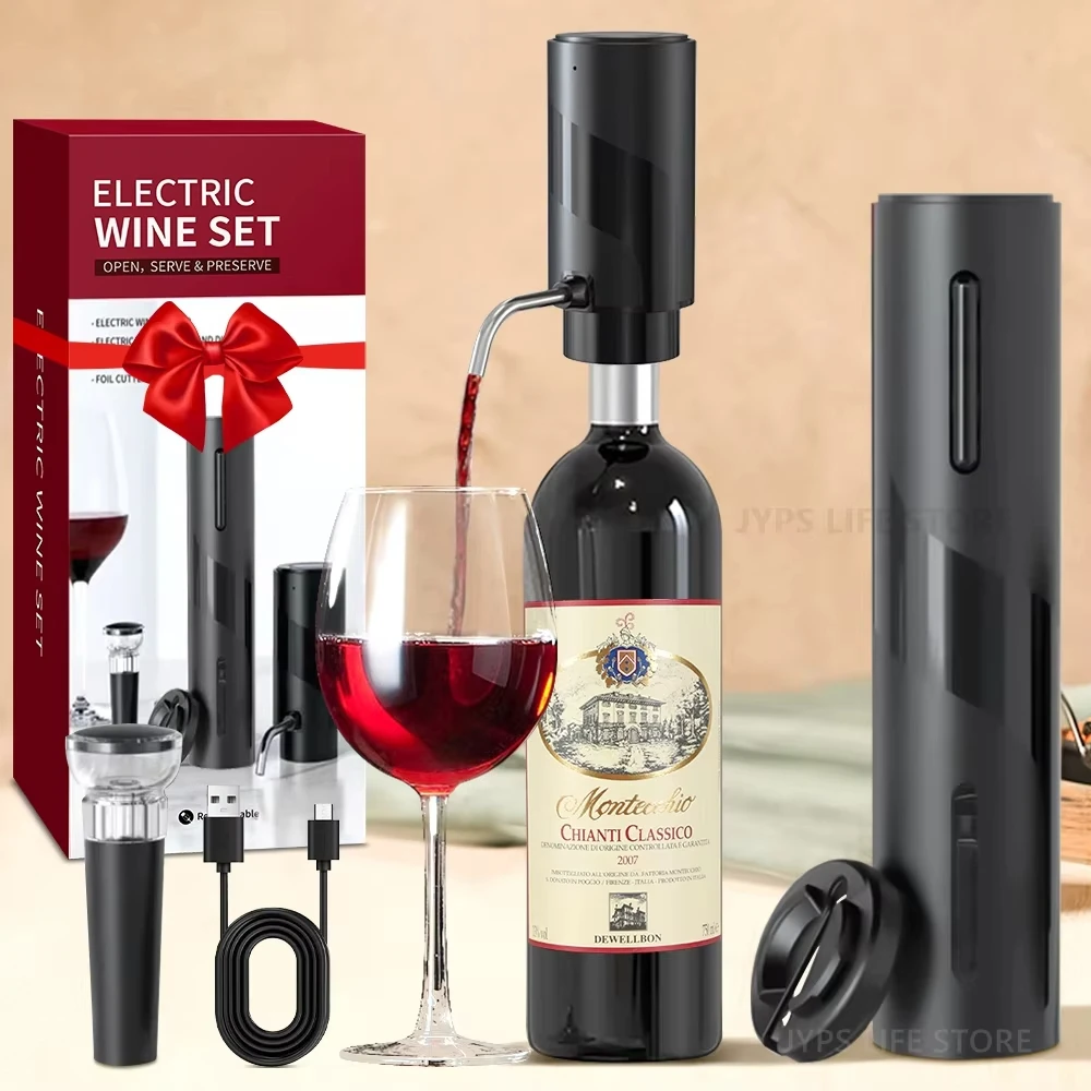 Rechargeable Electric Wine Aerator Dispenser Automatic Wine Decanter Intelligent Electric Wine Dispenser Party Kitchen Tool Gift
