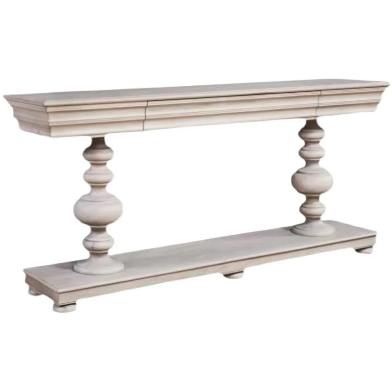 American country, solid wood black and white, French retro and old, storage foyer, entrance table, case