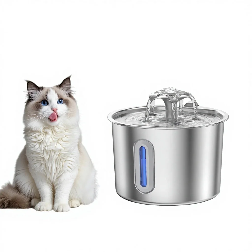 

Pet water drinker stainless steel circulation filtration 22L small capacity constant temperature flower shape