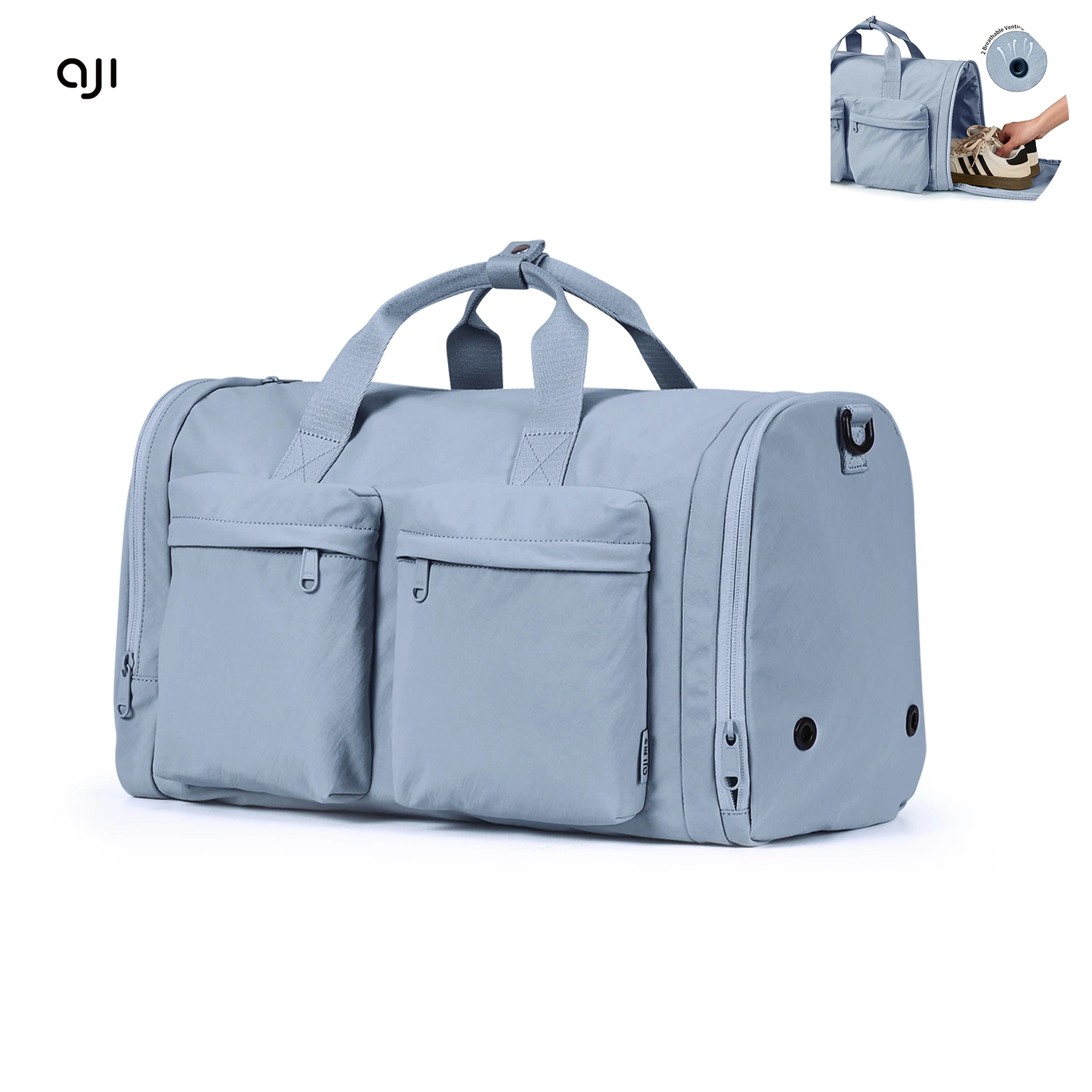 AJI Travel Bag For Women With Shoe Bag Duffle Bag Large Capacity Men Sports Gym Handbag Casual Collapsible Business Travel Bag