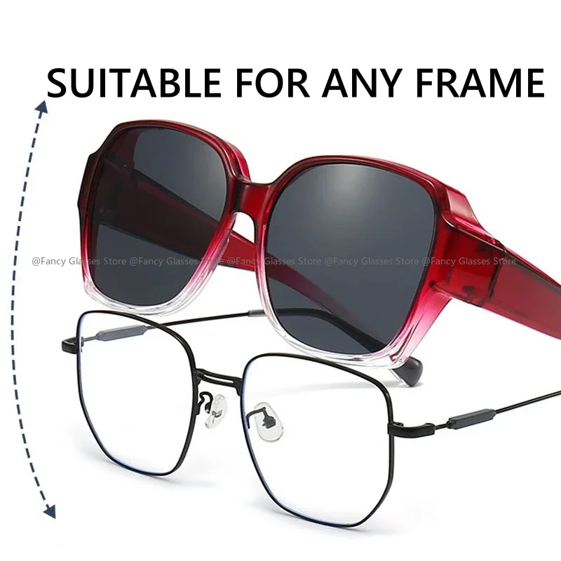 

Men Women Vintage Anti-UV Sunglasses Unisex Wear Over Myopia Prescription Eyewear Outdoor Travel Fit Over Sun Glasses for Sports