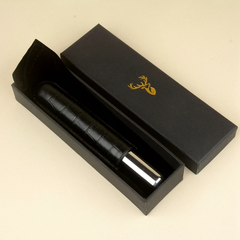 Real Leather Cigar Case Stainless Steel Cigar Tube 20mm Cigar Holder Crocodile Pattern Smoking Accessory Mini Humidor