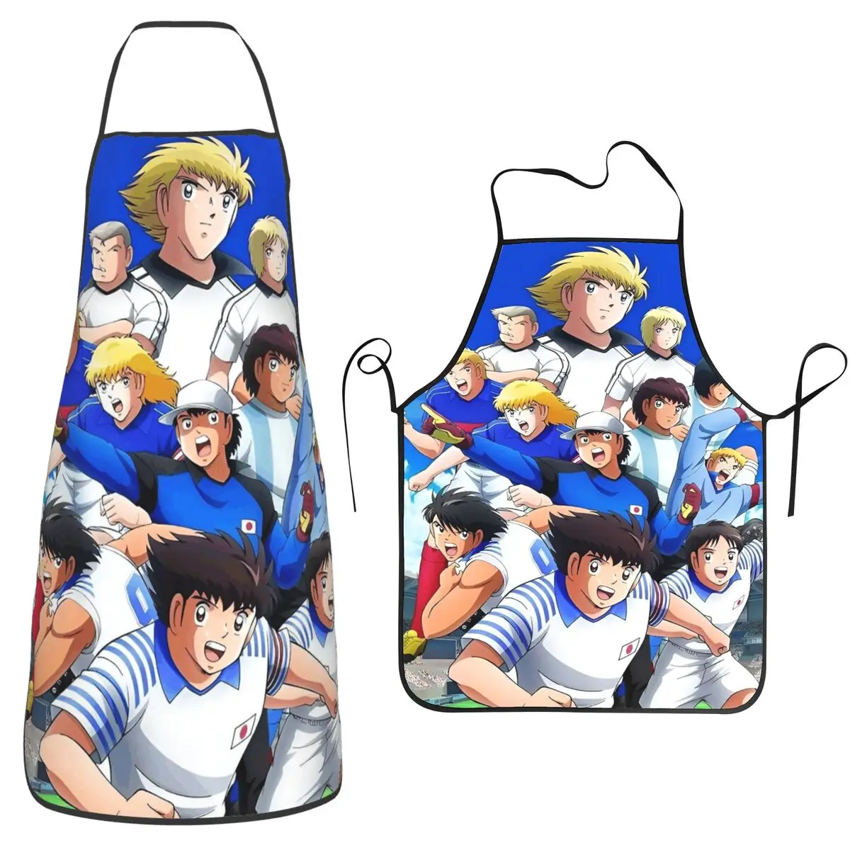 Captains Tsubasas Japan Football Anime Apron Chef Cooking Tablier Waterproof Bib Kitchen Cleaning Pinafore for Women Men