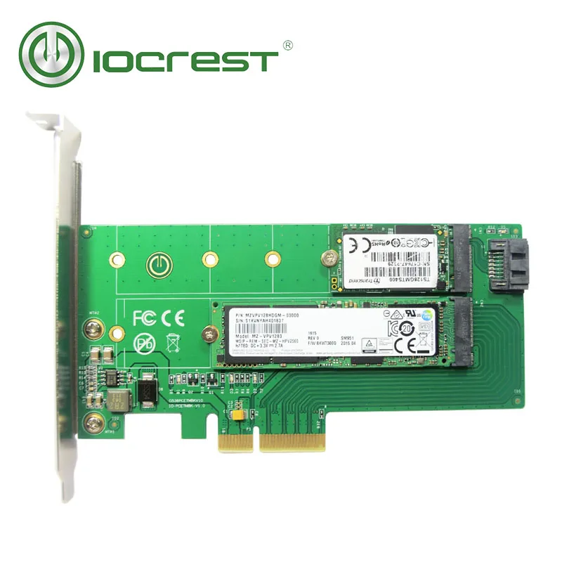 IOCREST M.2 Ngff M Schlüssel NVMe zu PCIe 4,0 X4 Adapter Pci Express Adapter für 22110 2280 2260 2242 2230 ssd Dual Spannung Power