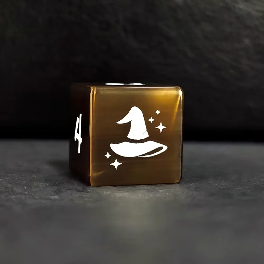 D6 16mm Dice Wizard Hat Glass 6-Sided Cube Party Bar Desktop Game Accessories Home Club Party Board Game Dice Toy Gift With Bag
