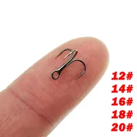 New High Quality 5pcs/box 2xStrengthen Micro Small Origin Steel Alloy Sharp Lure Treble Hook 12-20# Fishing Tackle with Box