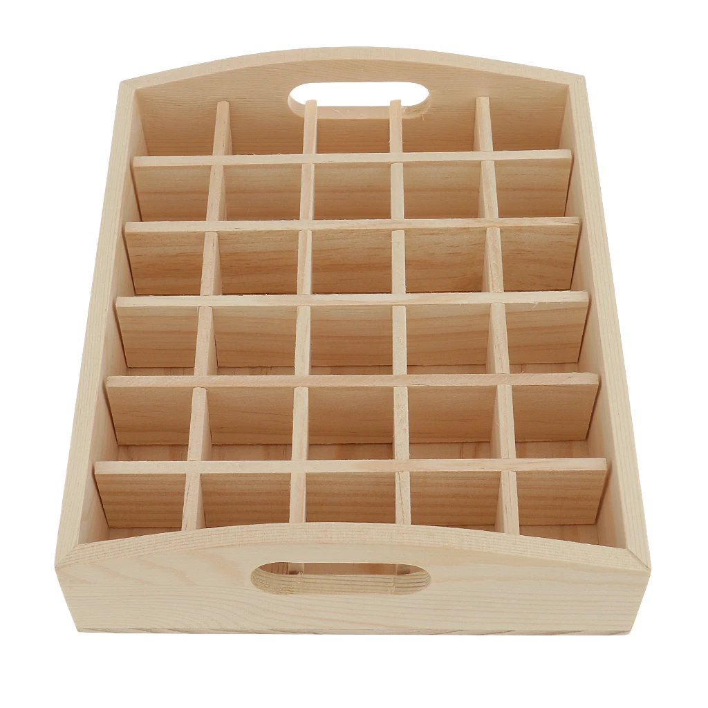 6/25/30 Slots Wooden Travel Organizer for Oil Bottles Vials