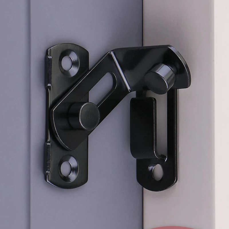 Door Lock Guard Latch Bolt 90 180 Degree Stainless Steel Toggle Latch Sliding barn Door Lock Black Iron Right Angle barn Lock