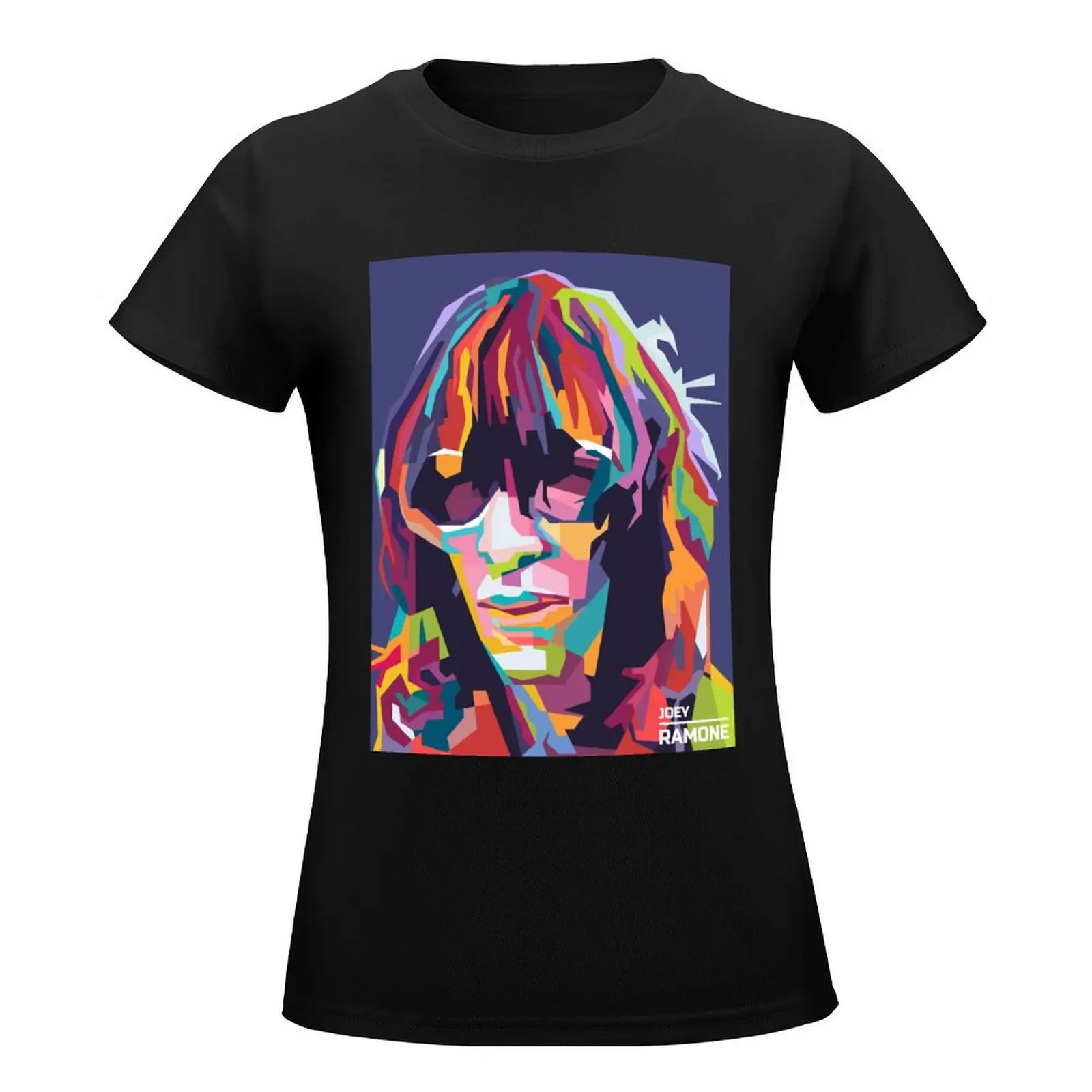 Abstract Joey Ramone in WPAP popart Illustration. T-Shirt kawaii clothes quick drying T-shirt Women