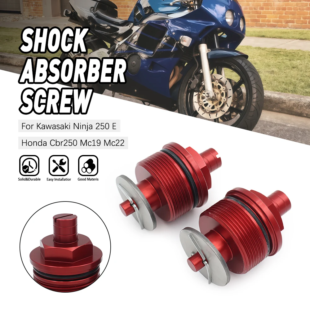 Aluminum Front shock absorber screw cover Cap Preload Adjuster Fork Bolts For Honda CBR250 MC19 MC22 For Kawasaki Ninja 250 37MM