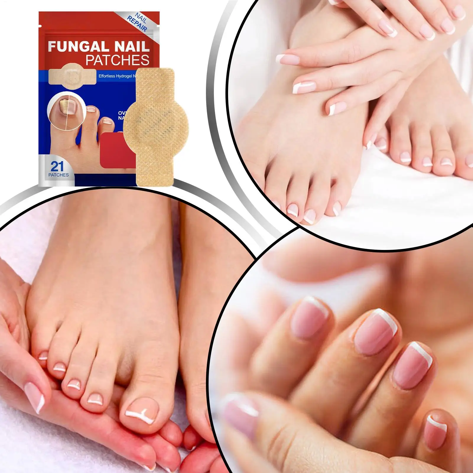 NailFungus Patch Wasserdichter Nagelreparaturpflaster Eingewachsene Korrekturaufkleber Beschädigter Nagel Graues Pflegepflaster Fußpflegewerkzeuge