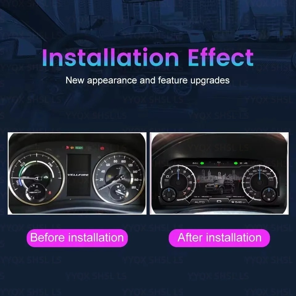 

For Toyota Alpha 20 Series 30 Upgraded 40 Series 2008+ Car LCD Dashboard Digital Cluster Virtual Cockpit Instrument Speedometer