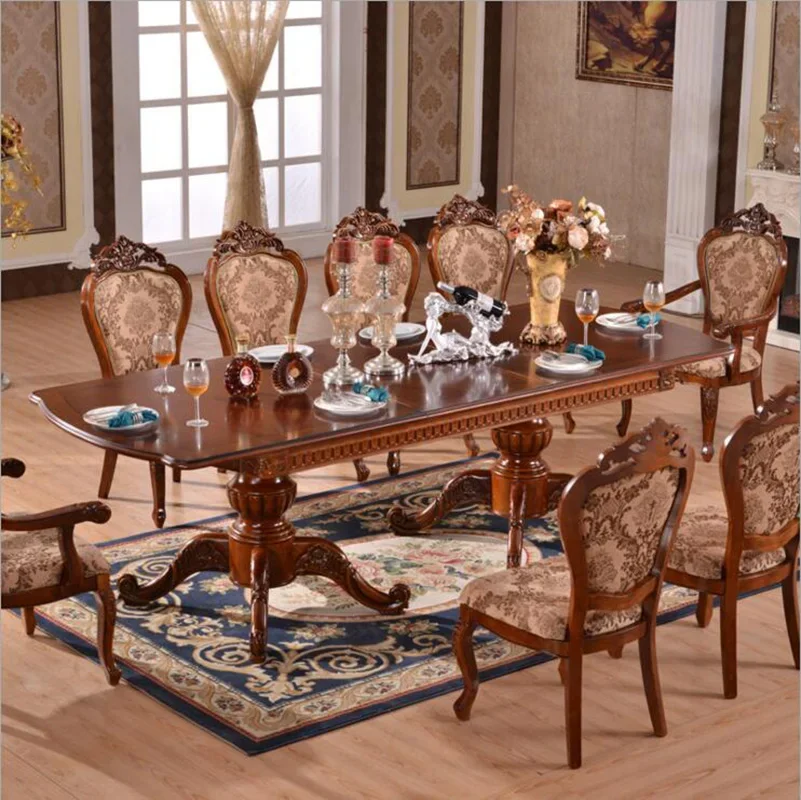 Modern Style Italian Dining Table, 100% Solid Wood Italy Style Luxury Dining Table