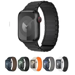 Bracelet en silicone pour Apple Watch, boucle magnétique pour Apple Watch Band, 44mm, 40mm, 49mm, 45mm, 41mm, 38mm, iWatch Series 9, 8, 7, 6, 5, 4, 3, Se, Ultra 2 Strap