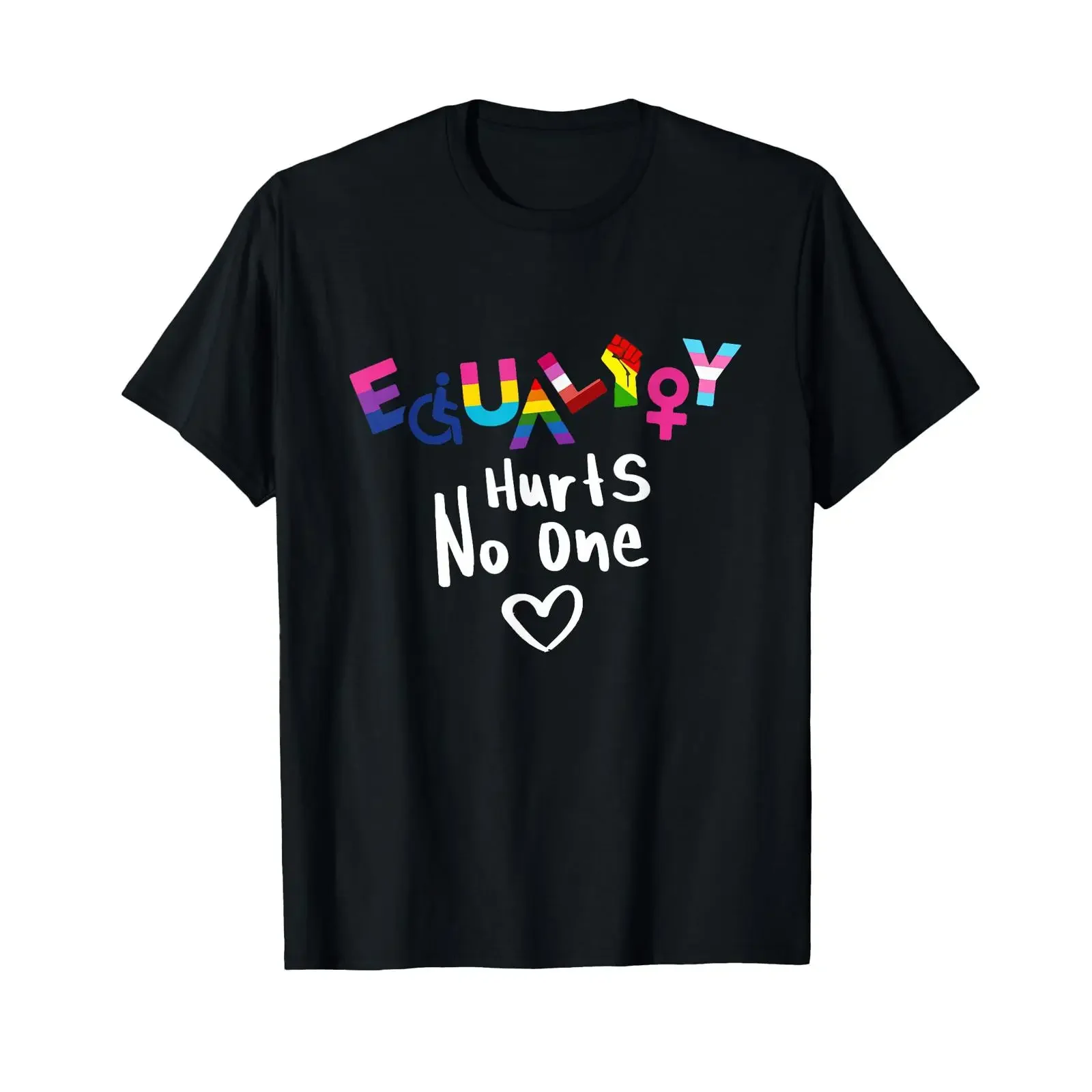 Equality Hurts No One LGBT Black Disabled Women's Rights T Shirt vintage Washed Breathable Slightly streetwear Soft Versatile
