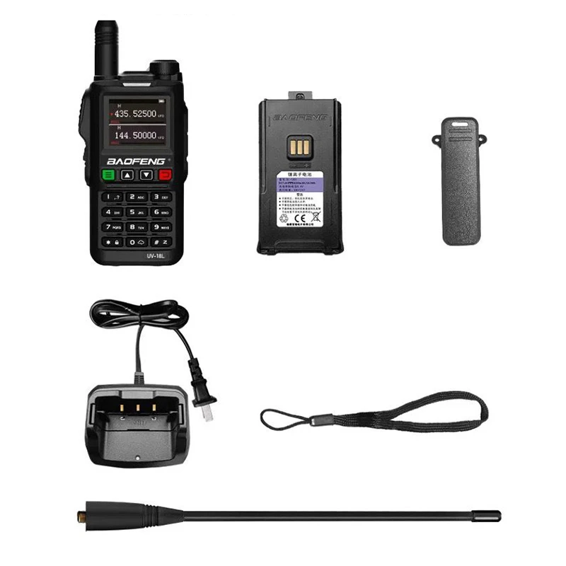 Baofeng-walkie-talkie UV18L, estación de radio FM para exteriores, de largo alcance, 50KM, tpye-c, carga con un clic, frecuencia a juego