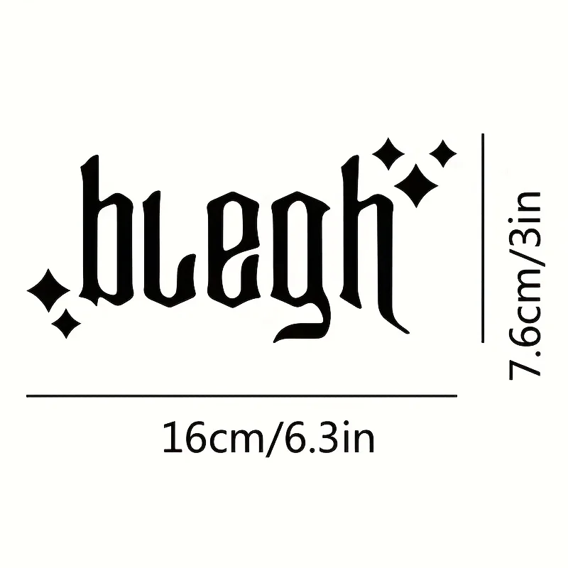 Blegh Letter Sticker 1PC Waterproof Vinyl Decal Car Truck Off Road Laptop Window Bumper Decor