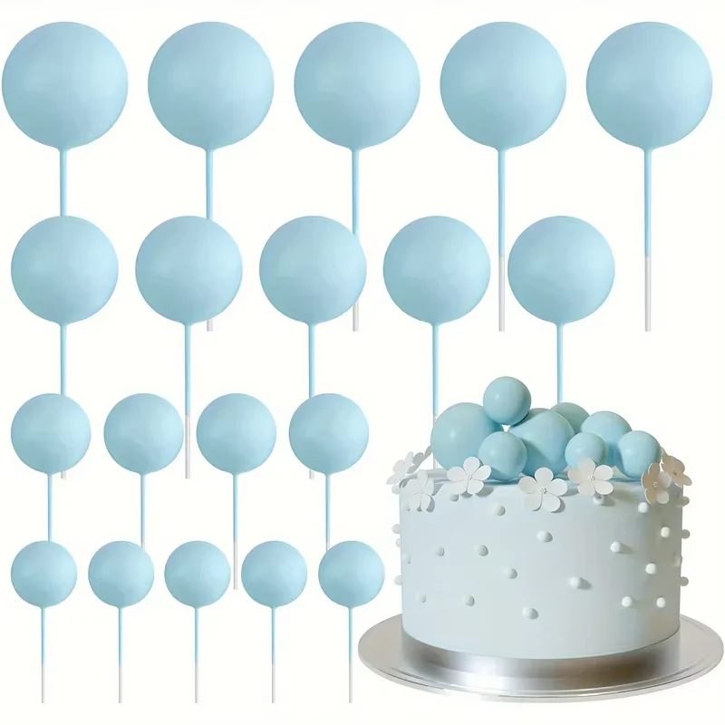 20 Stuks Cake Goud Zilver Bal Gelukkige Verjaardag Cake Topper DIY Cupcake Vlag Bruiloft Kerst Bal Decor Baby Verjaardag Decoratie