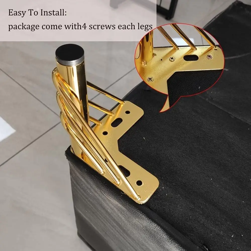 Golden Color Furniture Legs Thickened Design Triangle Shape Furniture Hardware Feet Metal Material 15cm Height Sofa Legs