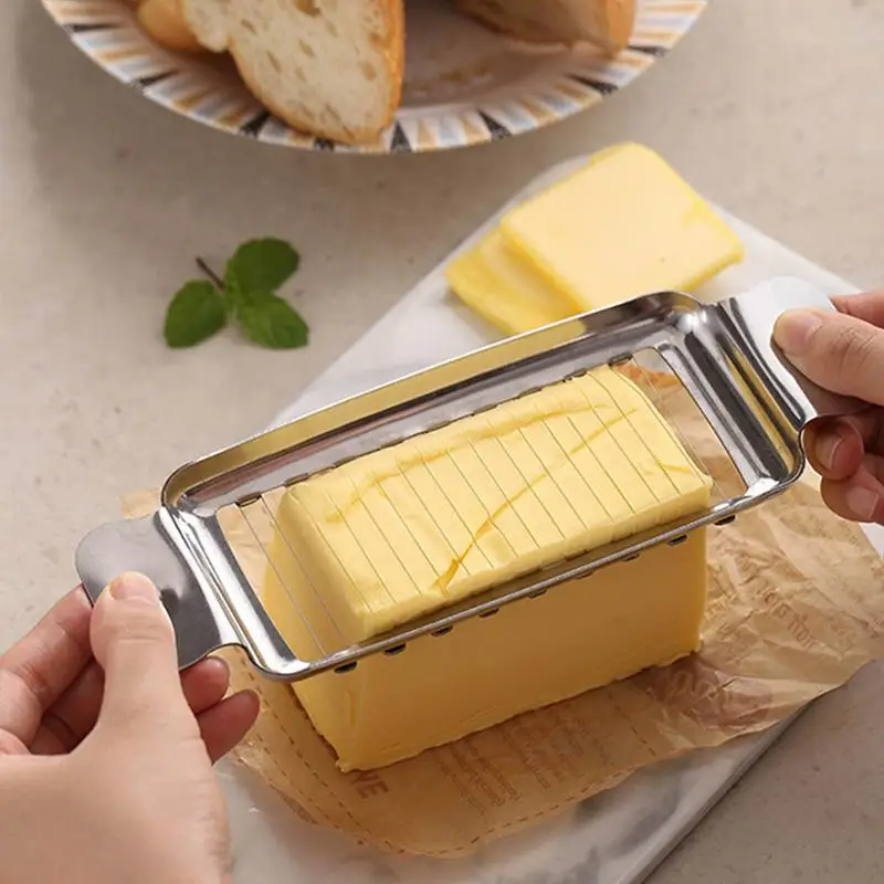 Stainless Steel Cheese Slicer Cheese Butter Slicer Kitchen Wire Cheese Slicer tool for Cutting Cheese, Butter, Eggs, Fruit