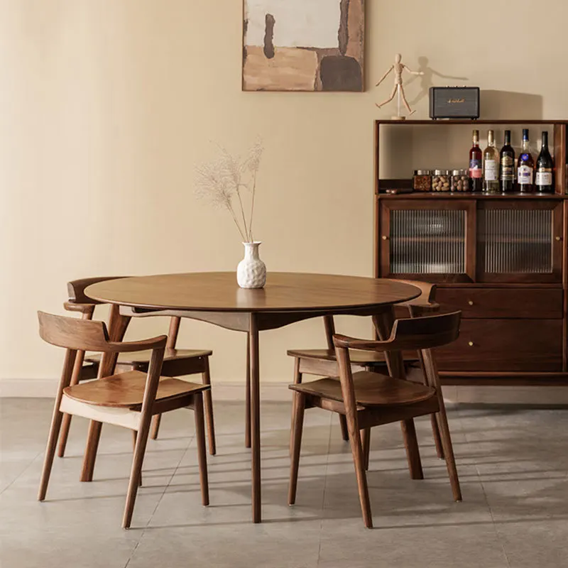 

Solid wood dining table round table, North American black walnut dining table