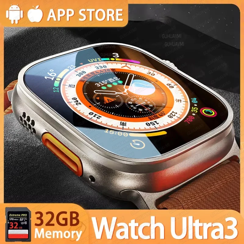 2025New DT Ultra 3 Pro Google map NFC SmartWatch 32G Memoria Musica Video NFC Chiamata Bluetooth SmartWatch impermeabile per Android iOS