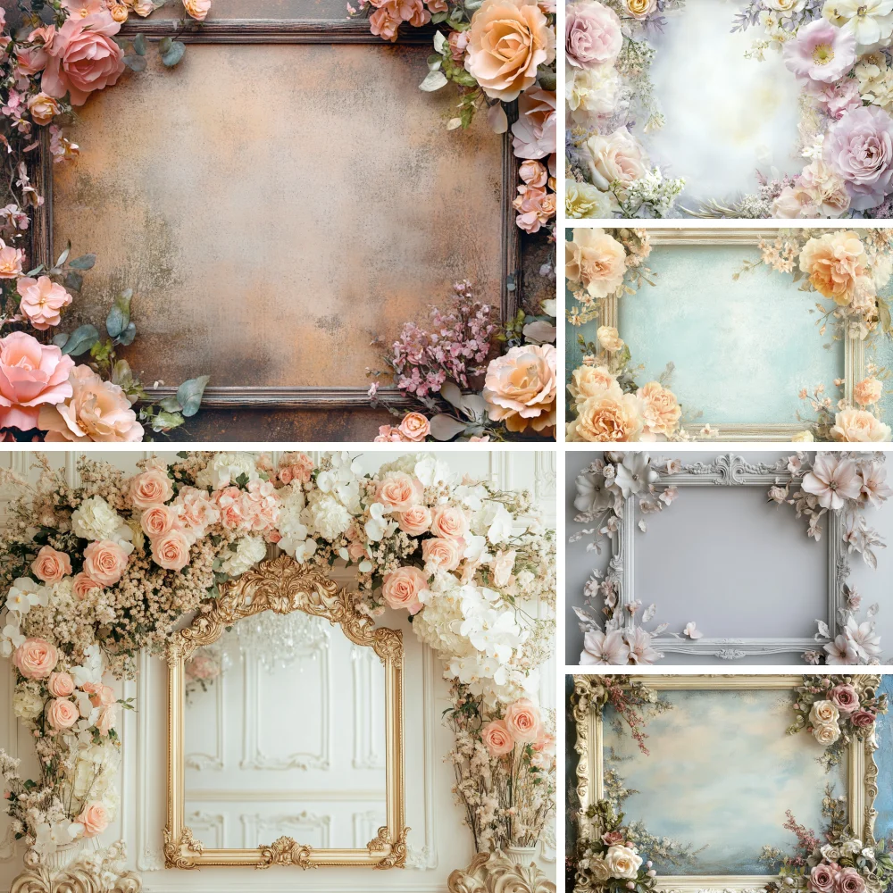 

Floral Flower Wall Photoshoot Backdrop Wedding Bridal Shower Engagement Ceremony Party Photography Background Photo Studio Props