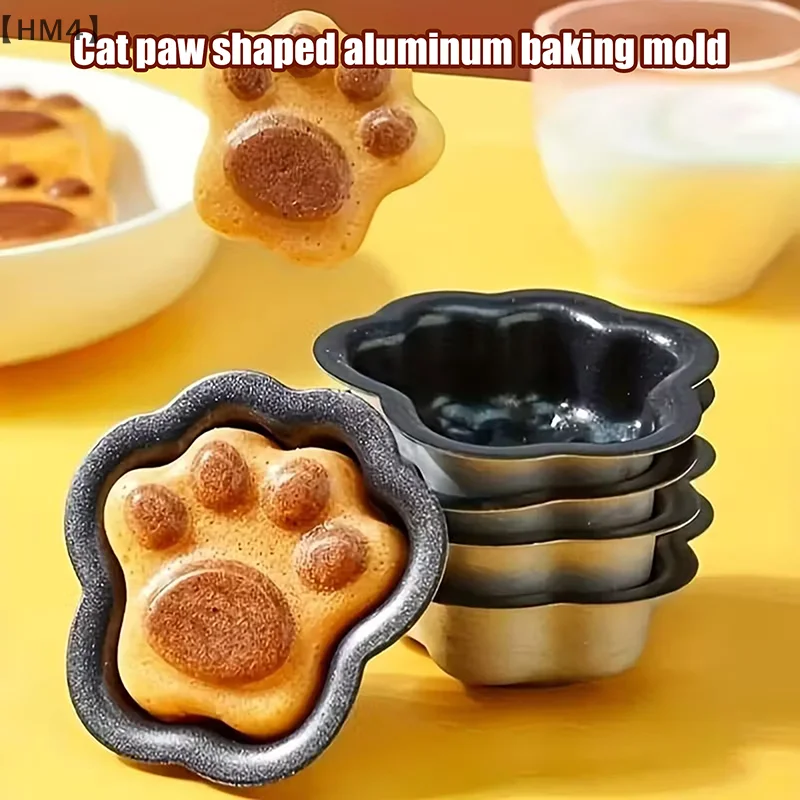 〔HM4〕Cetakan Kue Cakar Kucing, Loyang Kue Mini Aluminium Anti Lengket, Alat Memanggang, Aksesori Dapur Rumah Tangga, Cetakan Mudah Dilepas