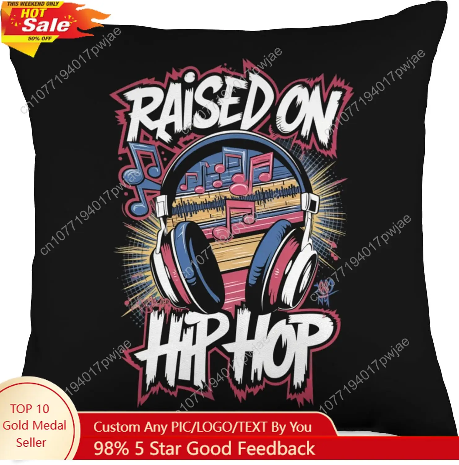 

Raised on hip hop cool urban dj graffiti old school Throw Pillow
