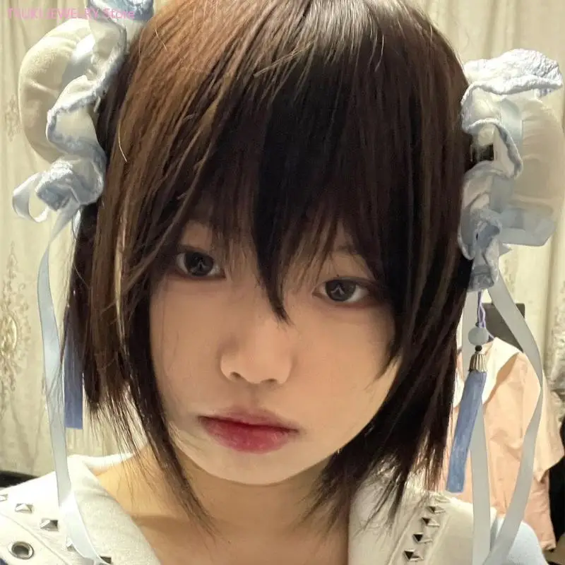 1 paire d'épingles à cheveux rondes en forme de chignon, pince à cheveux de Style japonais JK pour les Fans d'anime Cosplay, épingles à cheveux à frange pour adolescents