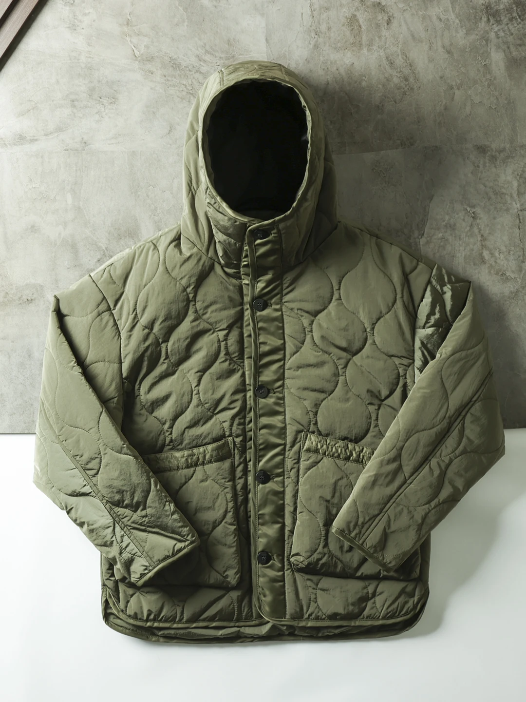 Retro Japanese Style Outdoor Water-Resistant Large Pocket Workwear Bunting Warm Cotton Jacket Hooded Casual Fashion Cityscape