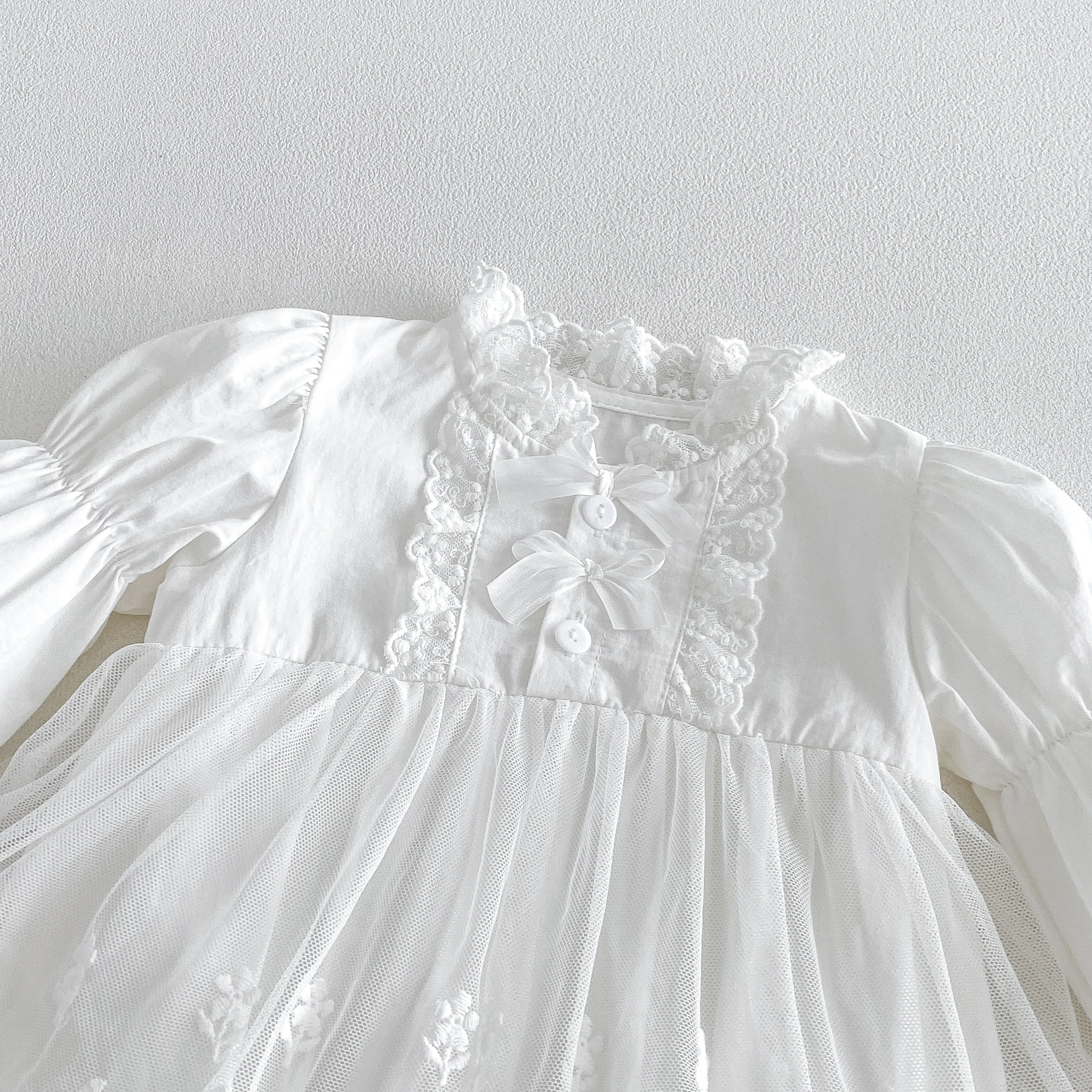 2026 Herbst Babykleidung Prinzessin Spitzenbesatz Rock-Strampler, Langarmkleid für Frühling und Herbst – Detail 5