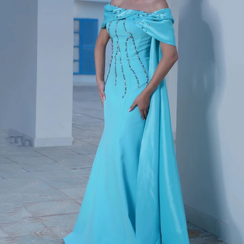 

Вечерние платья трапециевидной формы по индивидуальному заказу, длиной до пола, с открытыми плечами, платье для выпускного вечера без рукавов, модные простые драпированные вечерние платья с кристаллами