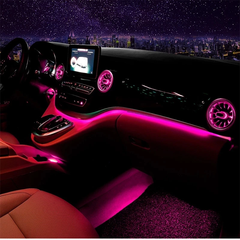 سيارة الجبهة العادم منفذ التوربينات تنفيس تكييف الهواء توربو فتحات الضوء المحيط لبنز V-class VITO #3