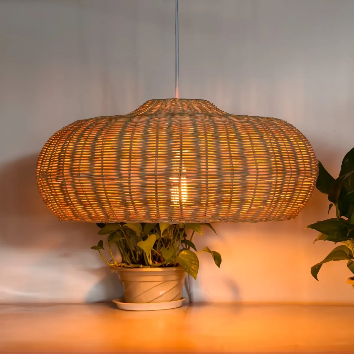 JOYINLED الروطان قلادة تركيب المصابيح خمر مزرعة E27 المنسوجة يدويا مصباح معلق الرجعية الروطان سلة خوص قلادة مصباح ديكور