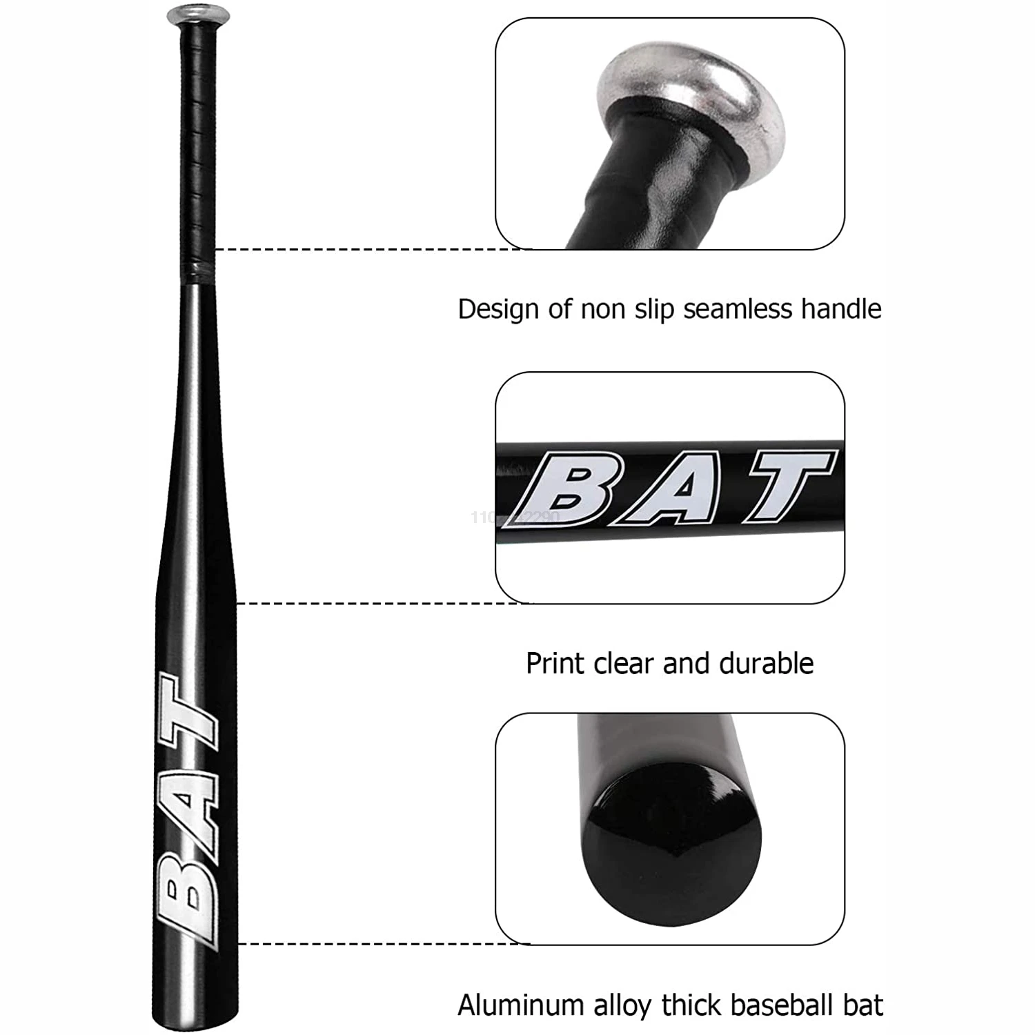 20 inch High Strenght Training Softball Baseball Bat Stick Aluminum Baseball Bat Bar Home Defense Self-Defense