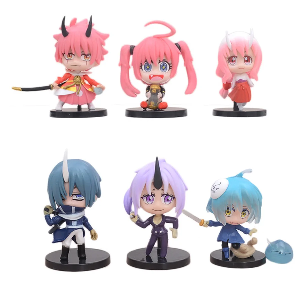 6Pcs Anime Tensei Shitara Slime Datta Ken Rimuru Tempest Tensei Otherworlder Benimaru Shuna Shion Set Model Toy Gift Collection