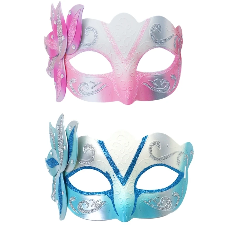 Masquerade Mask Halloween Costume Mask Venetians Mask Flower Flower Half Face Mask Mardi Gras Mask Painted Party Mask for Woman