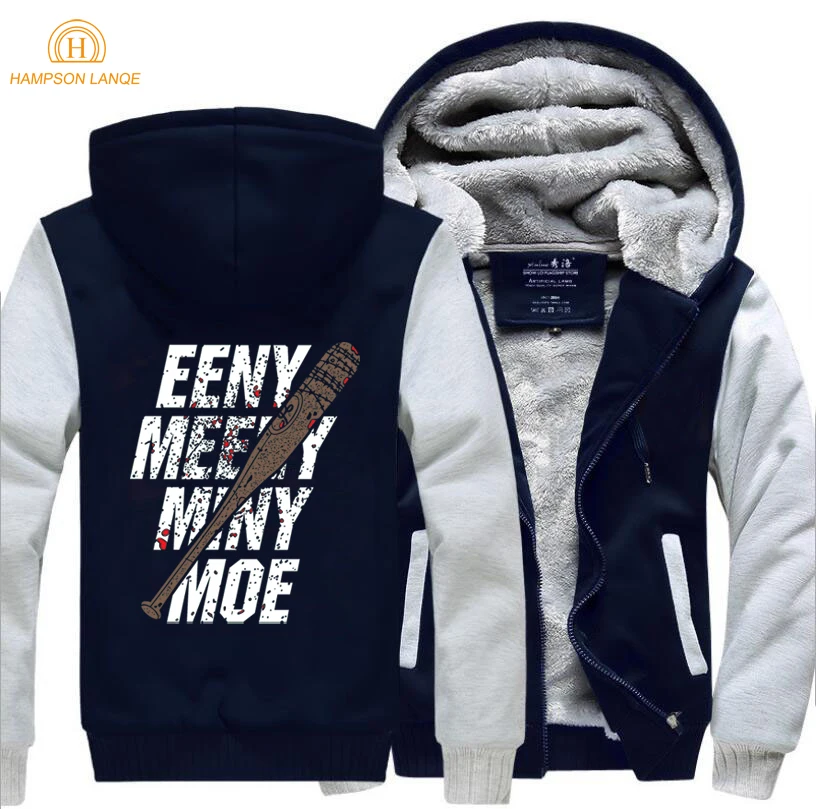 The Walking Dead Eeny Meeny Miny Moe Negan Lucille Zombie Hip Hop Hoodies Men 2023 Spring Winter Sweatshirts Plus Size Jacket