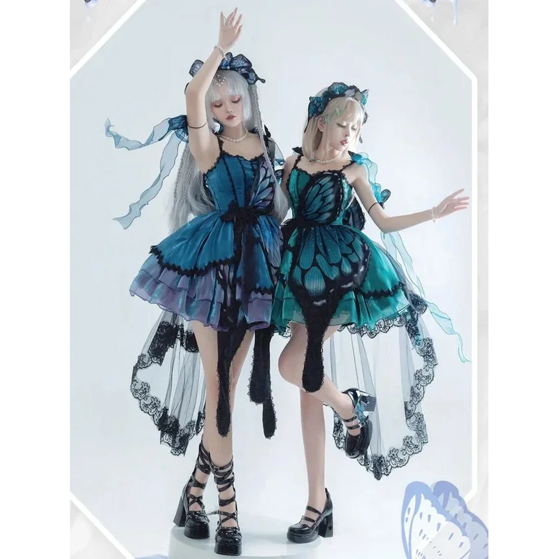 

Платье Лолиты в стиле принцессы CyStar Fantasy «Бабочка» JSK, комплект с шалями, 2025 г.