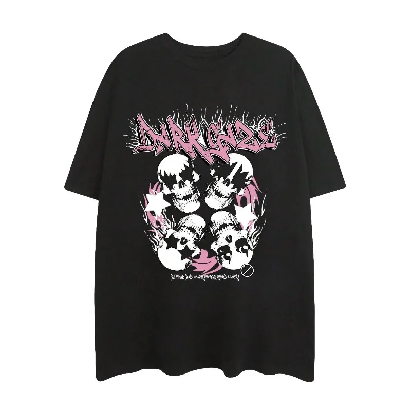 

Summer Hot Sale SOLY HUX Men's Y2k Pattern T-Shirt Letter Skull Print Short Sleeve Gothic T-Shirt, Crew Neck Short Sleeve Top
