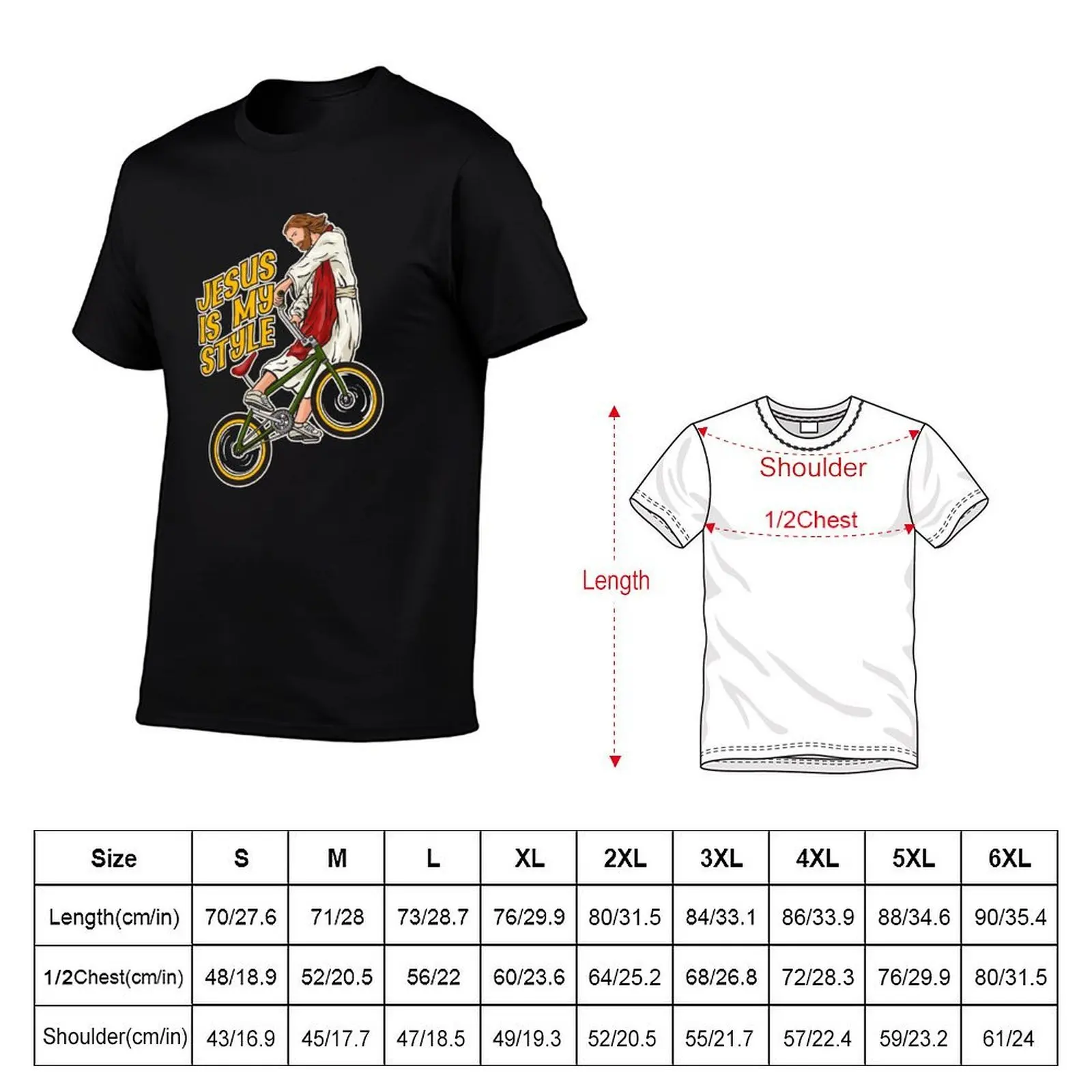 Cristo en una bicicleta-Camiseta BMX Jesús para hombre, camisetas de algodón de anime, camiseta de gran tamaño