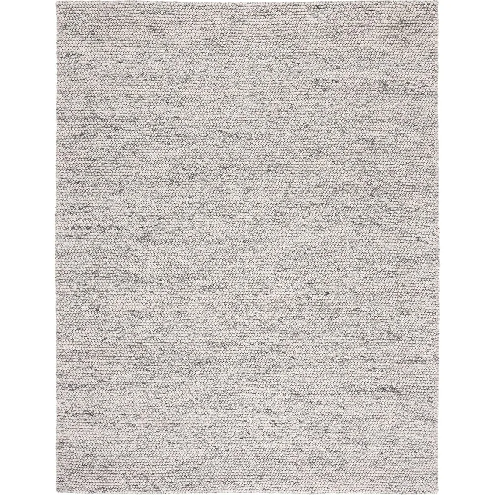 

Collection Area Rug - 9' x 12', Light Grey & Ivory, Handmade Farmhouse Wool, Ideal for High Traffic Areas in Living Room