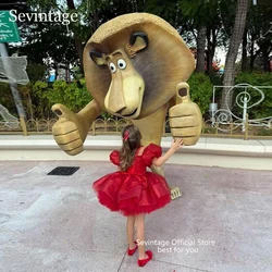 Sevintage Red Cute Baby Flower Dresses Puff Sleeves Glitter Birthday Gifts Wedding Dresses For Kids ropa de niña 2025 Customized