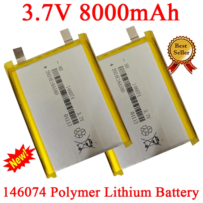 3.7V 8000mAh 146074 Polymer Lithium Battery for Mobile Power Bank Hand Warmer Handheld Fan Lamp MP3/MP4 Player Water Pump