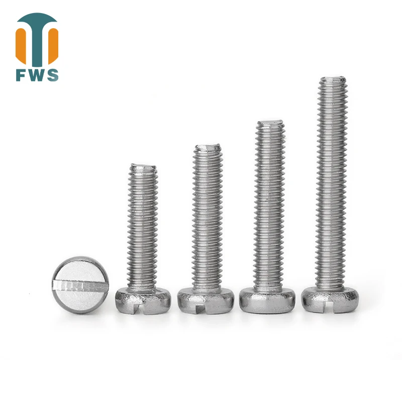 20/50/100 PCS 304 stainless steel slotted pan head screw GB67 round head slotted screw M4M5M6M8