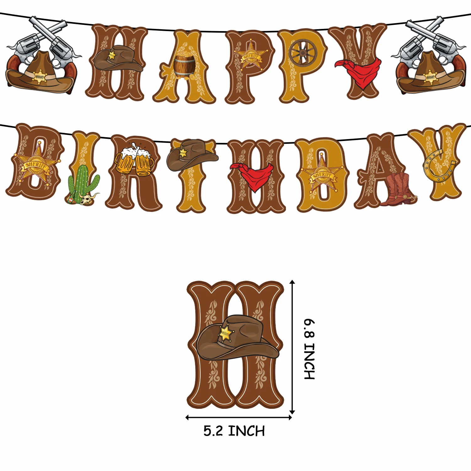 Pferd Geburtstag Dekoration Banner Ballon Holzmaserung Kunststoff Tischdecke Pappteller für rustikale Western Scheune Cowboy Partyzubehör – Detail 12
