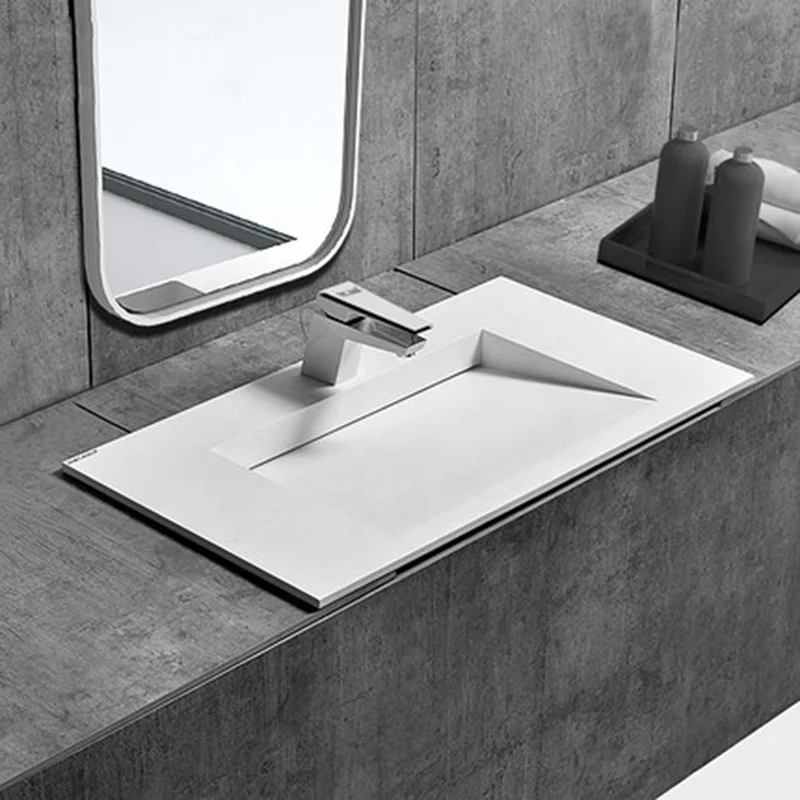 2026 Chinese Supplier Industrial White Artificial Stone Resin Wash Basin for Bathroom Bowl Lavabo Resin