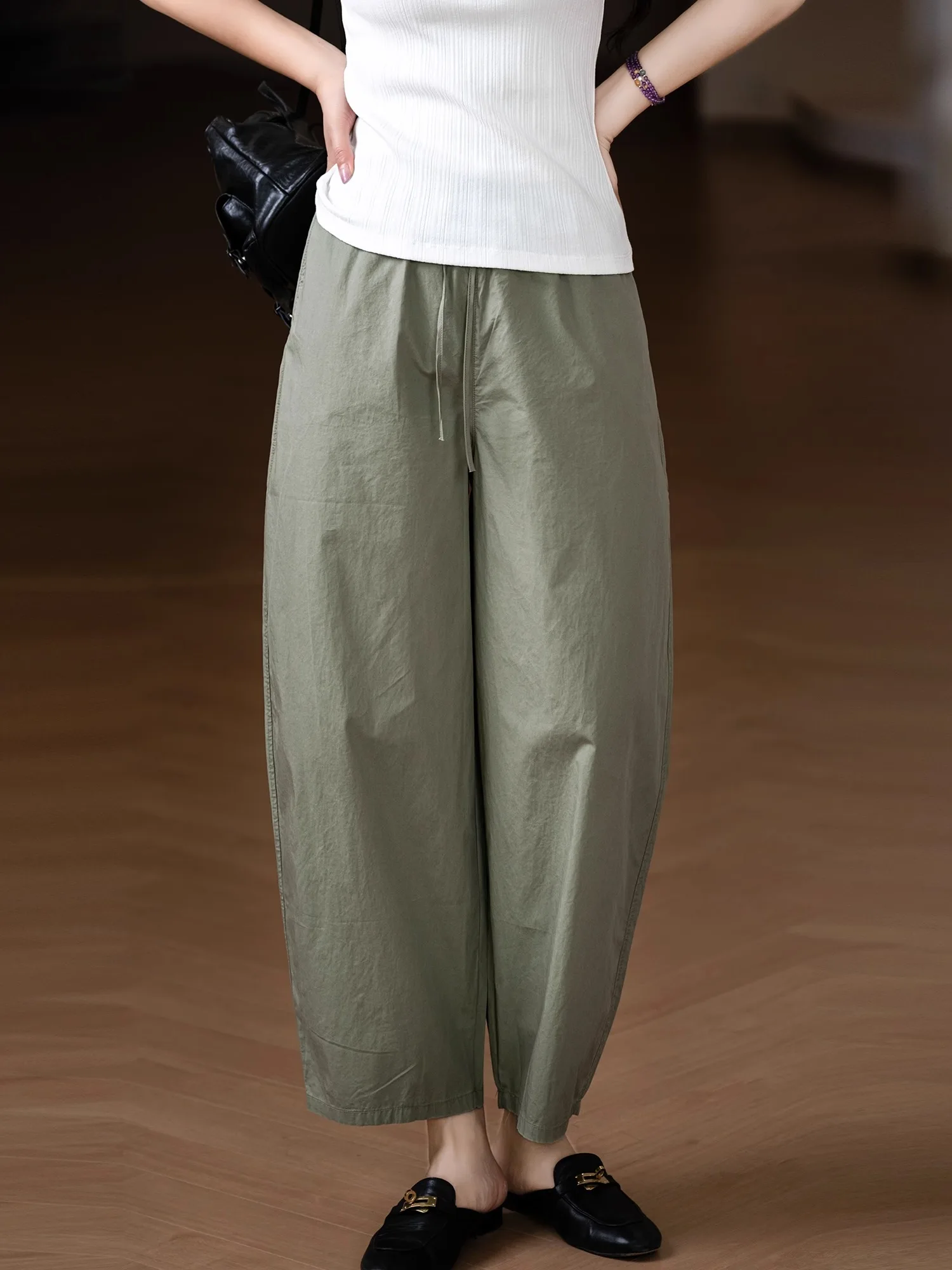 

Повседневные брюки Banana Aped из 100% хлопка, немнущиеся, структурированные, мягкие, стройнящие, универсальные, свободного кроя, с завышенной талией